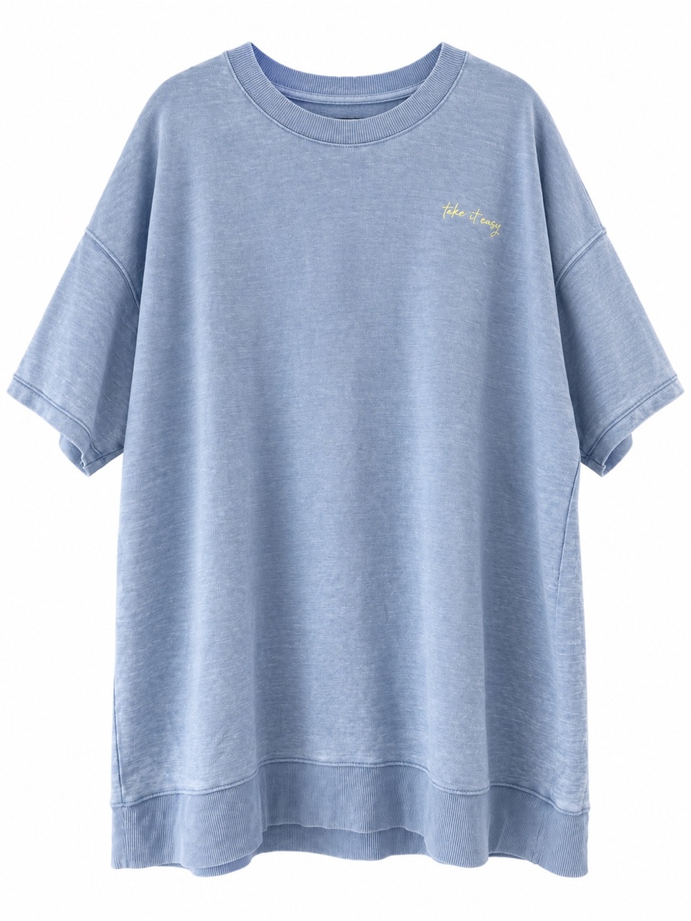 Free People Light Blue Short Sleeve Crew Tee Dress for Sleep or Lounge